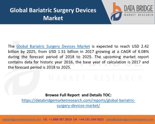 Global Bariatric Surgery Devices Market– Industry Trends and Forecast to 2025