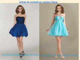 Robes de cocktail en couleur bleue