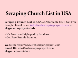 Scraping Church List in USA