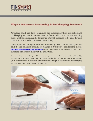 Why to Outsource Accounting & Bookkeeping Services?