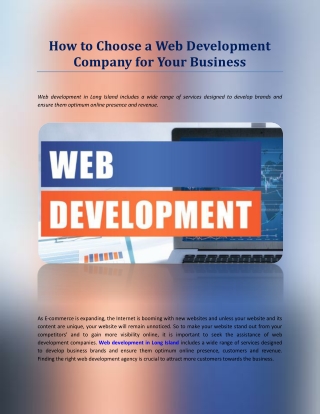 How to Choose a Web Development Company for Your Business