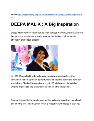 Deepa malik- a big inspiration