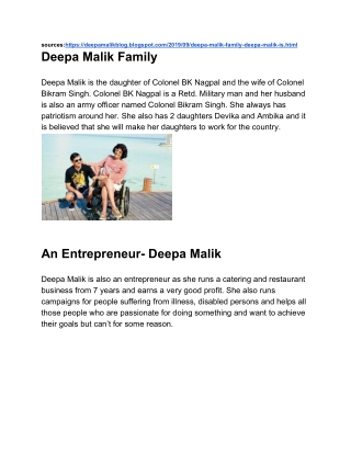 Deepa malik Family