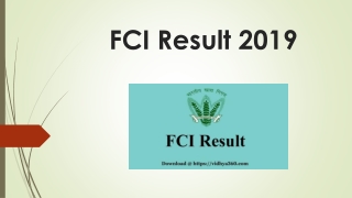 FCI Result 2019 (Phase 2) for 4,103 AG III, JE & Other at fci.gov.in