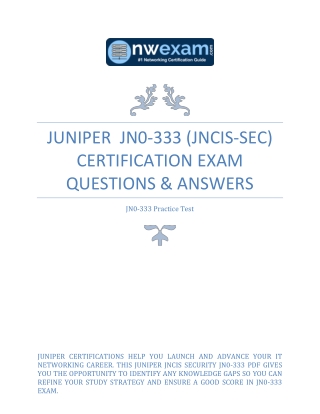 Juniper JN0-333 (JNCIS-Sec) Certification Exam Questions & Answers