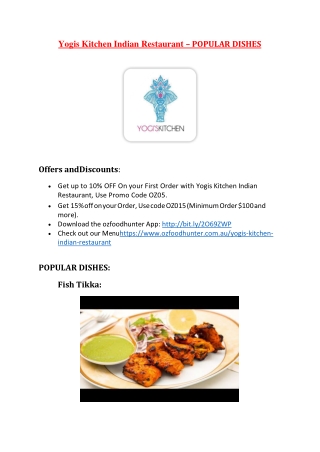 20% Off -Yogis Kitchen Indian Restaurant-Barton - Order Food Online