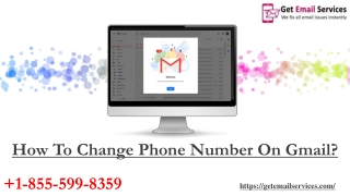 Phone Number Changing Process on Gmail | Contact at 1-855-599-8359