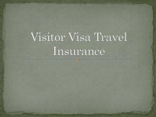 Visitor Visa Travel Insurance