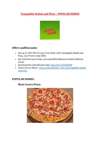 15% Off - Toongabbie Kebab and Pizza-Toongabbie - Order Food Online