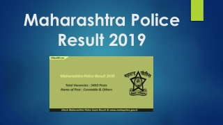 Maharashtra Police Result 2019: Check Maha Police Constable Merit List