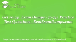 Prepare Microsoft 70-741 Question Answers - 70-741 Practice Test Dumps - RealExamDumps.com