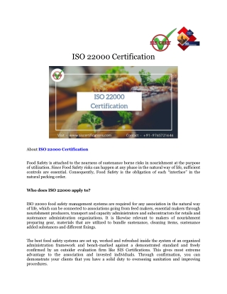 ISO 22000 Certification