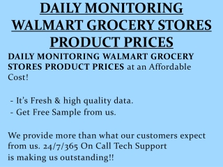 DAILY MONITORING WALMART GROCERY STORES PRODUCT PRICES