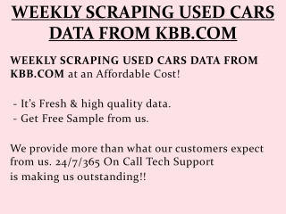 WEEKLY SCRAPING USED CARS DATA FROM KBB.COM