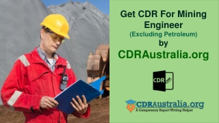 CDR for Mining Engineer (Excluding Petroleum) Australia