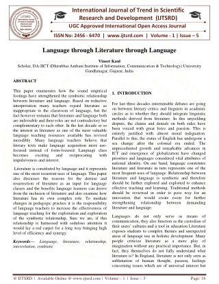 Language through Literature through Language
