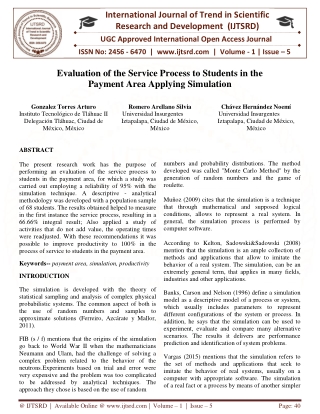 Evaluation of the Service Process to Students in the Payment Area Applying Simulation