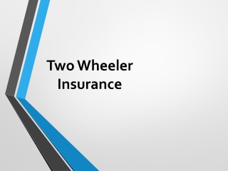 Two Wheeler Insurance