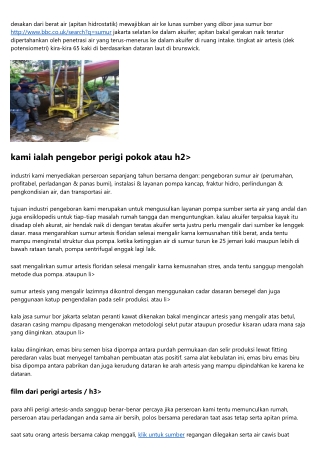 Jasa Sumur Bor Jakarta Selatan Ekonomis Bermutu