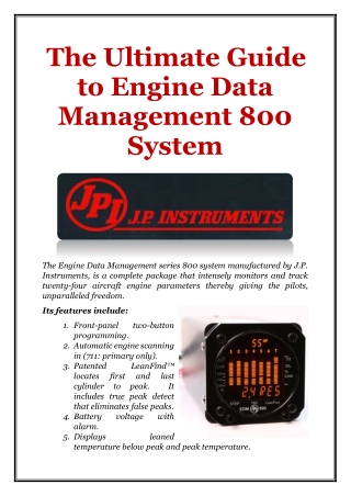 The Ultimate Guide to Engine Data Management 800 System