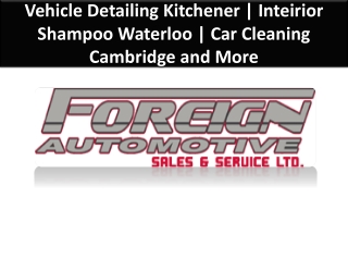 Vehicle Cleaning Kitchener