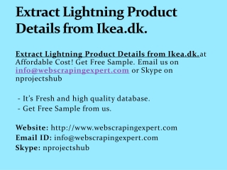 Extract Lightning Product Details from Ikea.dk.