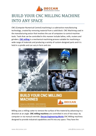 BUILD YOUR CNC MILLING MACHINE INTO ANY SPACE