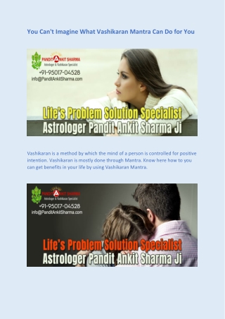 You Can't Imagine What Vashikaran Mantra Can Do for You