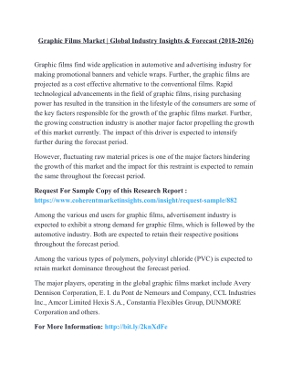 Graphic Films Market | Global Industry Insights & Forecast (2018-2026)