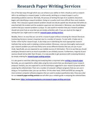 Research paper writing services