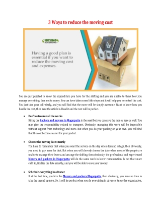 3 Ways to reduce the moving cost