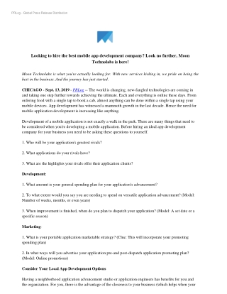 Looking to hire the best mobile app development company?