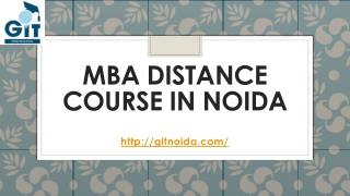 MBA Distance Course in Noida