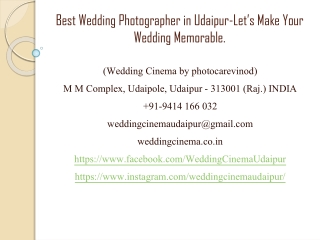 Best Wedding Photographer in Udaipur-Let’s Make Your Wedding Memorable.