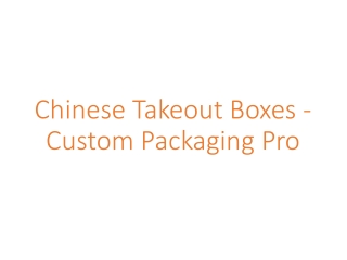 Chinese Takeout Boxes