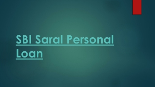 SBI Saral Personal Loan