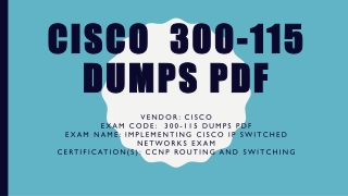Updated Cisco 300-115 Dumps Exam Questions