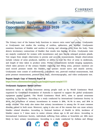 Urodynamic Equipment Market - Size, Outlook, and Opportunity Analysis, 2018-2026