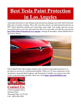 Best Tesla Paint Protection in Los Angeles