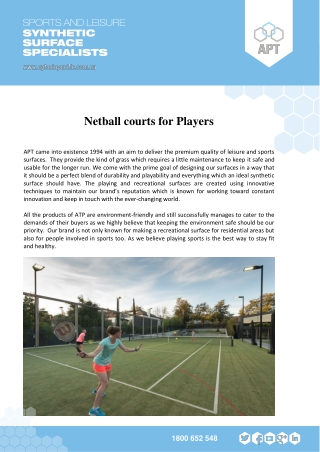 Netball courts for Players