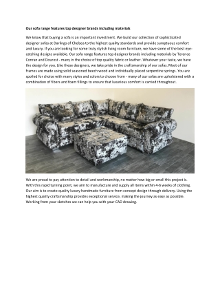 Our sofa range features top designer brands including materials