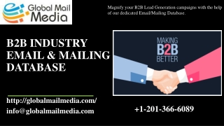 B2B INDUSTRY EMAIL & MAILING DATABASE