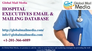 HOSPITAL EXECUTIVES EMAIL & MAILING DATABASE