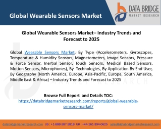 Global Wearable Sensors Market– Industry Trends and Forecast to 2025