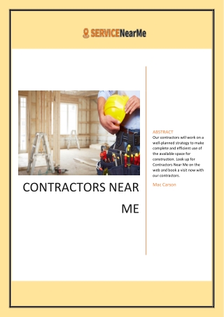 Search For Best Contractors Near Me And Choose Our Services
