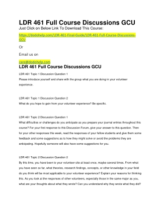 LDR 461 Full Course Discussions GCU