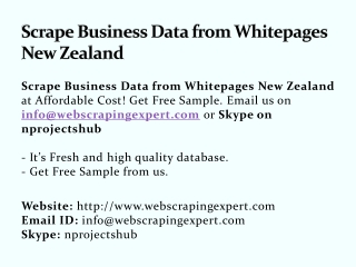 Scrape Business Data from Whitepages New Zealand