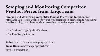 Scraping and Monitoring Competitor Product Prices from Target.com