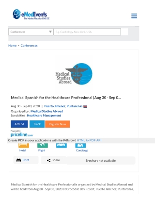 Medical Spanish for the Healthcare Professional (Aug 30-Sep 03,2020) Costa Rica CME