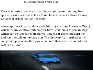 Security Flaws Found In Alarm Apps